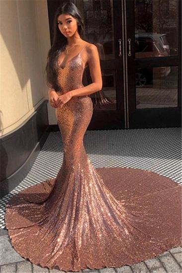 Gorgeous Spaghetti-Straps Sequins Mermaid Prom Dress_1