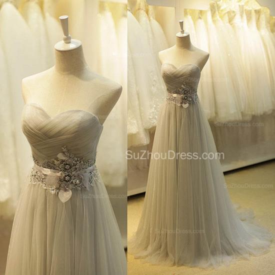 Formal Sweetheart Tulle Long Grey Prom Dresses Plus Size Cheap Lace-up High Quality Evening Gowns BA3828_3