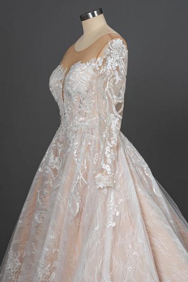 Long sleeves Sweetheart Ball Gown lace wedding dress_10