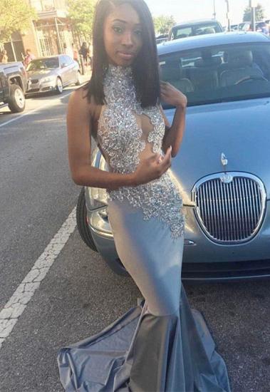 Silver Mermaid Prom Dress | Lace Long Evening Gowns