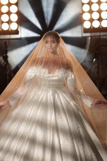 Einfache Brautkleider Prinzessin Satin | Brautkleider aus Spitze mit Ärmeln_4