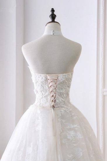 TsClothzone Elegant A-Line Halter Tulle White Wedding Dress Sleeveless Appliques Bridal Gowns On Sale_6