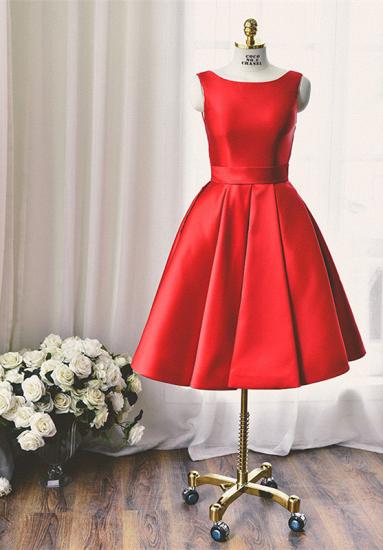 Elegantes rotes knielanges Heimkehrkleid mit Bowknot Neue Ankunft Einfache Kleider mit offenem Rücken für Frauen