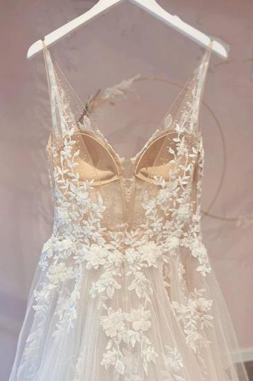 Einfache Brautkleider A-Linie Spitze | Boho-Hochzeitskleider_4