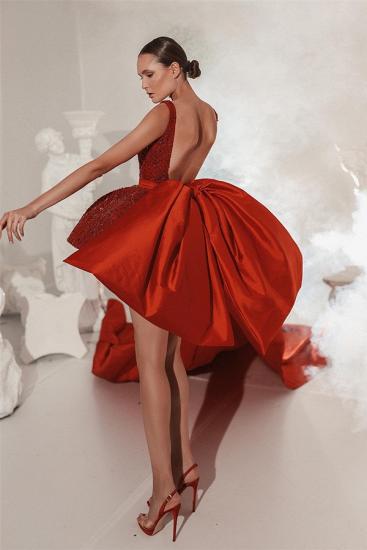 Trendiges rotes Hi-Lo-Perlen-Sleeveless Homecoming Dress Prom Dress_2