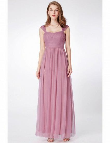 Flowy Tulle Purple Orchid Long  Bridesmaid Dress_4
