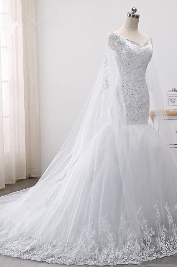 TsClothzone Glamorous Off-the-Shoulder Mermaid Wedding Dress Sweetheart Tulle Appliques Beadings Bridal Gowns On Sale_4