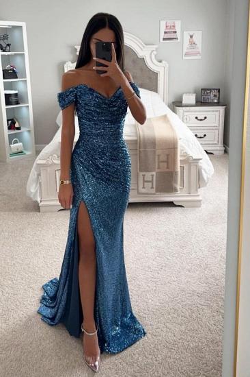 Sexy evening dresses long blue | Glitter prom dresses cheap_1