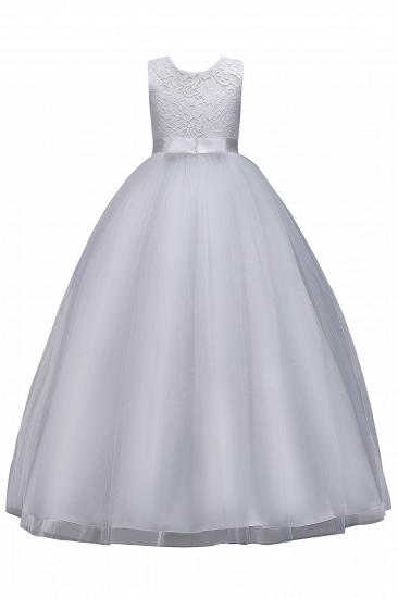 Elegant Jewel Lace Flowergirl Dresses | Bow Sleeveless Children Dresses_4