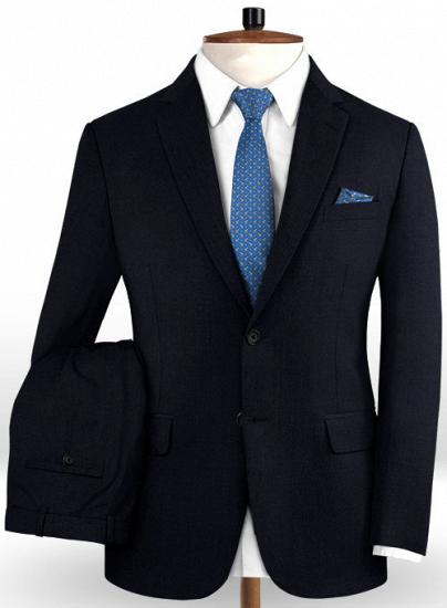 Navy blue pure wool suit | two piece suit_1