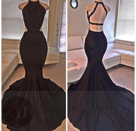 Sleeveless Backless Lace 2022 Evening Gown Mermaid Black Long Prom Dresses