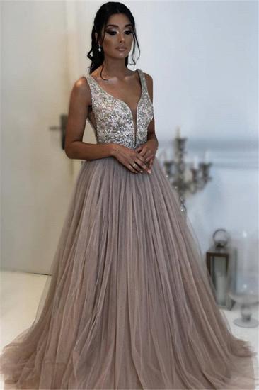 Elegant A-line Sleeveless Applique Tulle Evening Dresses
