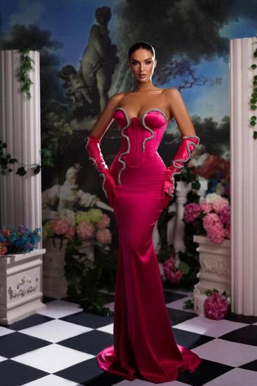 Sweetheart Mermaid Hot Pink Long Prom Dresses_1