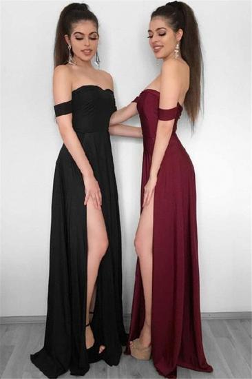 Off The Shoulder Sexy Split Formal Dresses | Cheap Long Strapless Evening Dresses 2022_3