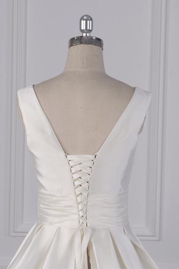 TsClothzone Simple Jewel White Satin Wedding Dress Sleeveless Ruffles Bridal Gowns On Sale_7