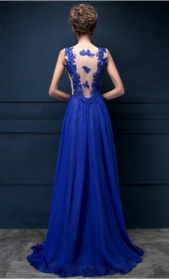 Royal Blue Lace Chiffon Beliebte 2022 Ballkleider Applikationen Elegante 2022 lange Abendkleider_3