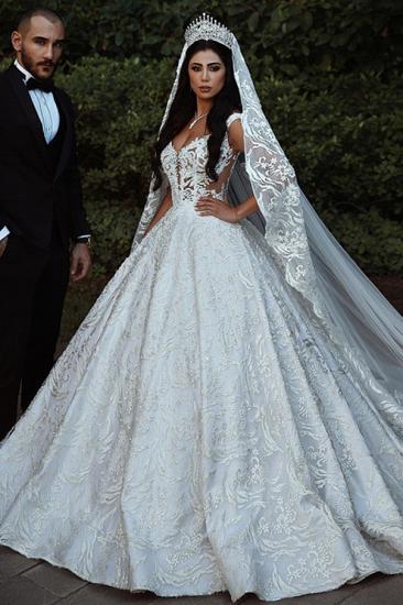 Elegant Lace Straps Wedding Dresses | 2022 Luxury Open Back Sleeveless Bridal Gowns