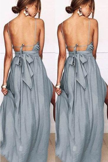 2022 Sexy Halter Backless Prom Dresses | A-line Floor Length Evening Dress_4