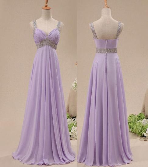 Crystal Lavender Chiffon 2022 Popular Long Prom Dress With Beadings_1