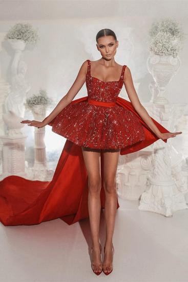 Trendy Red Hi-Lo Beading Sleeveless Homecoming Dress Prom Dress_1