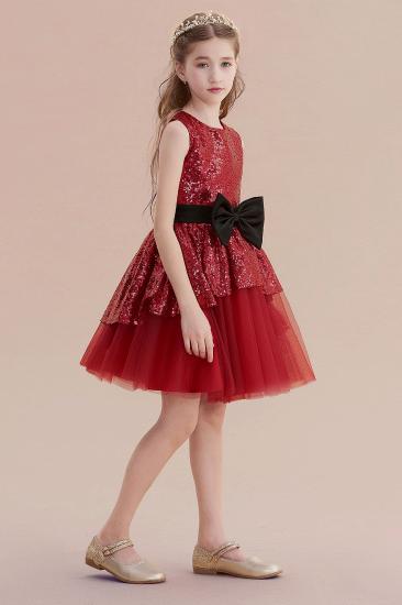 Fabulous Tulle A-line Flower Girl Dress | Bows Sequins Little Girls Dress for Wedding_5
