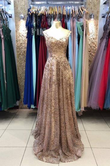Sparkly Sequins Sweetheart  A-line Evening Prom Dress