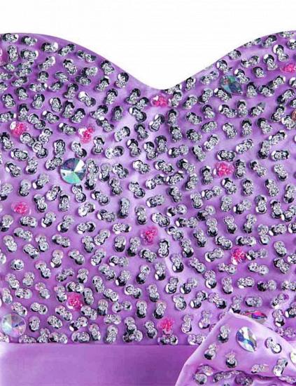 Cute Purple Sweetheart Short Homecoming Dress Latest Bowknot Crystal Ball Gown Cocktail Dresses_3