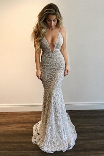 Gorgeous V-Neck Prom Dress | Lace Mermaid Evening Gowns BA9393_3