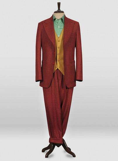 Gothams verrückter roter Tweed-Clownanzug | dreiteiliger Anzug_8