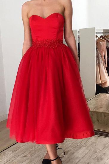 Ruby Sweetheart Short Ankle-length Homecoming Dress with Belt