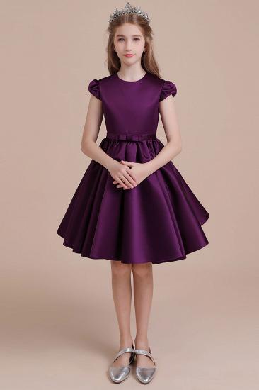 Winter Satin A-line Flower Girl Dress | Graceful Cap Sleeve Little Girls Pegeant Dress Online_2