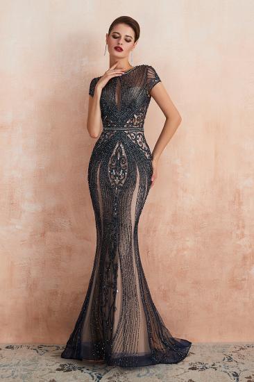 Chloe | Luxus Dark Navy Cap Sleeve Schlüsselloch Sparkle Prom Kleid Online, schöne Champange Kleider für die Abendgesellschaft_14