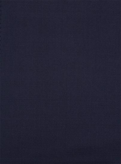 Navy blue wool notched lapel casual suit | two-piece suit_4