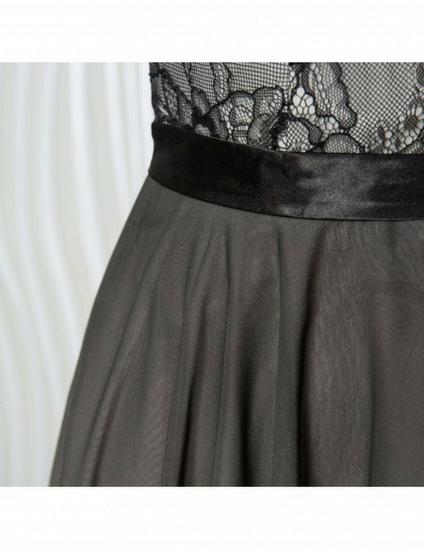 Lace Short Black And Grey Bridesmaid Dress_4