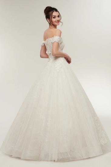 ZOLA | A-line Off-shoulder Sweetheart Floor Length Lace Appliques Wedding Dresses with Lace-up_10