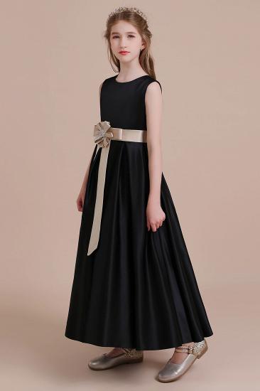 Cute A-line Satin Flower Girl Dress |Cute Sleeveless Little Girls Dress for Wedding_6