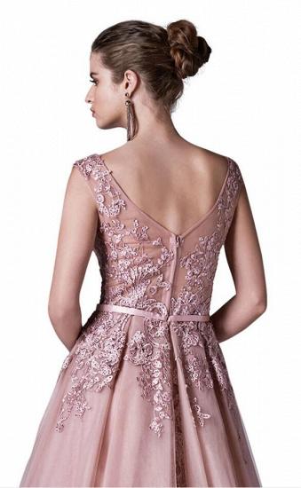 Stunning Scoop Neck Sleeveless A-line Prom Dress Side Slit_4