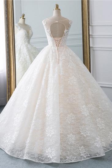 TsClothzone Exquisite Jewel Sleelveless Lace Wedding Dress Ball Gown appliques Bridal Gowns Online_3