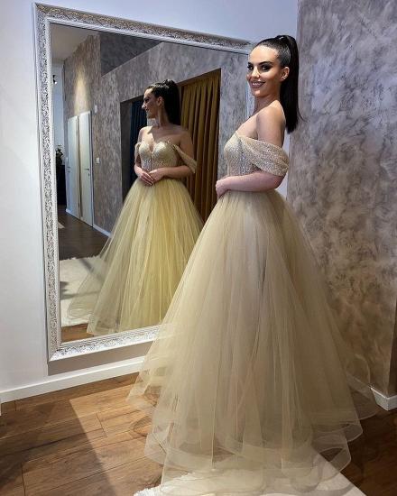 Beautiful A Line Tulle Floor Length Wedding Dress | Buy wedding dresses online_3