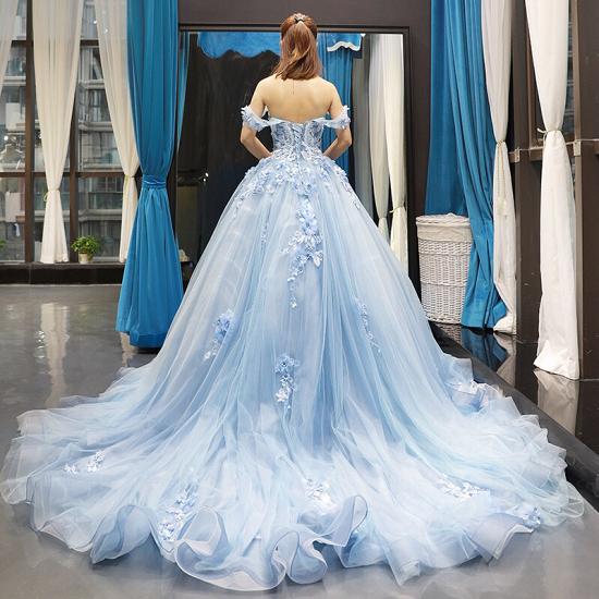 Stylish Ball Gown Off the Shoulder Long Prom Dress | Luxury Sweetheart Lace Appliques Prom Gown_3