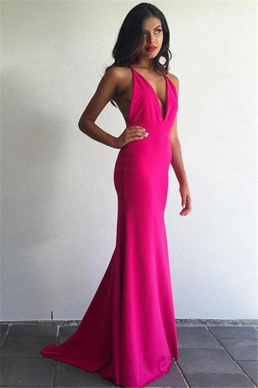 Cheap V-Neck Sheath Prom Dresses 2022 Sleeveless Floor Length Simple Evening Gowns_3