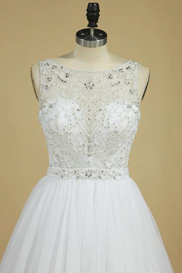 TsClothzone Gorgeous Jewel Beadings Tulle Wedding Dress Ruffles Sleeveless Bridal Gowns On Sale_2