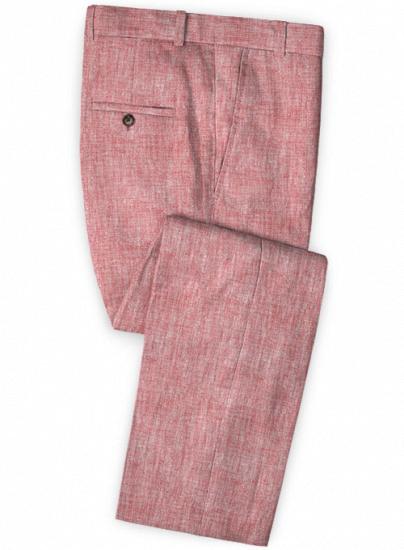 Vibrant macaron pink linen suit | two-piece suit_3