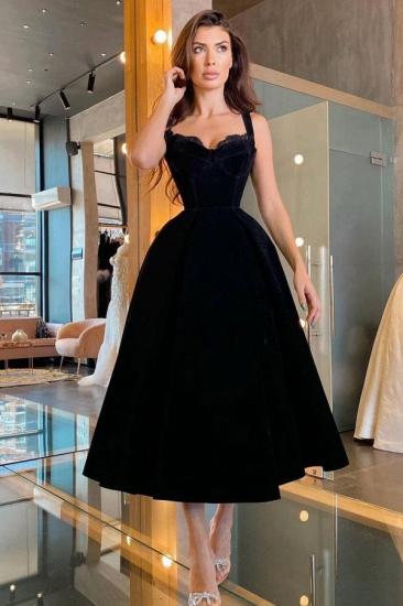 Black Sleeveless Sweetheart Prom Dress Ankle Length Cocktail Dress