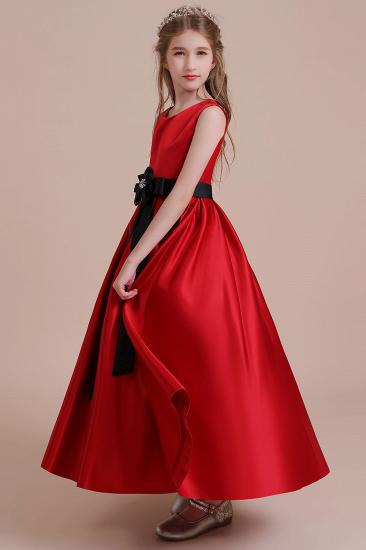 Modest Satin A-line Flower Girl Dress | Elegant Sleeveless Little Girls Dress for Wedding_7