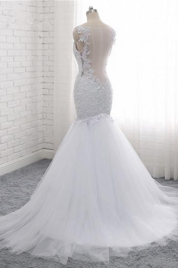 TsClothzone Mordern Straps V-Neck Tulle Lace Wedding Dress Sleeveless Appliques Beadings Bridal Gowns Online_5