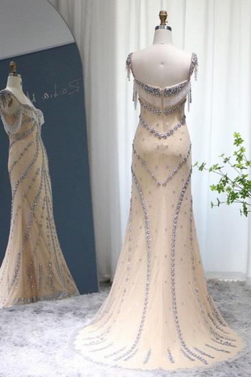 Luxuriöses, herzförmiges, mit Perlen verziertes Meerjungfrau-Partykleid mit Quasten, Dubai-Abendkleid_2