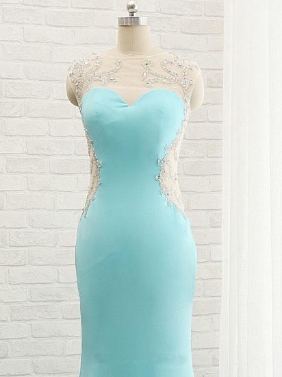 Goregeous Blue Crystal Summer Prom Dresses Mermaid Long Open Back Evening Gowns_3