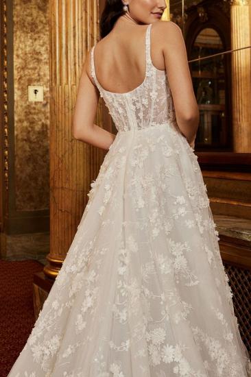Sweetheart sleeveless lace wedding dress_2