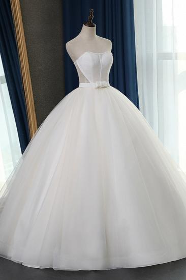 TsClothzone Sexy Strapless Sweetheart Wedding Dress Ball Gown Sleeveless White Tulle Bridal Gowns On Sale_4